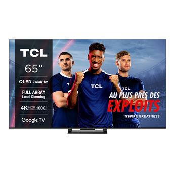 TV QLED TCL 65C745 165 cm 4K UHD Google TV 2023 Aluminium brossé