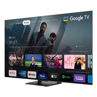 TV QLED TCL 65C745 165 cm 4K UHD Google TV 2023 Aluminium brossé