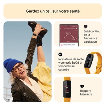 Bracelet connecté Fitbit Inspire 3 Jaune inclus 6 mois à Fitbit Premium