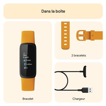 Bracelet connecté Fitbit Inspire 3 Jaune inclus 6 mois à Fitbit Premium