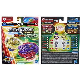 Pack de 2 toupies Beyblade Burst QuadDrive Cyclone Belfyre B7 Berserk Balderov