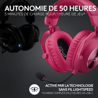 Casque Gaming sans fil Logitech G535 PRO X 2 Lightspeed Bluetooth Rose