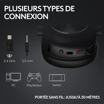 Casque de jeu sans fil noir Logitech G535 sans fil pour PC/PS4/PS5