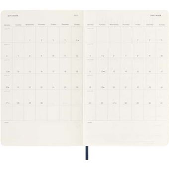 Agenda scolaire Moleskine 2022 2023 Semainier très grand format Souple Bleu Saphir