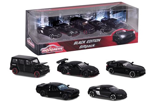 Pack de 5 voitures Majorette Black Edition Giftpack