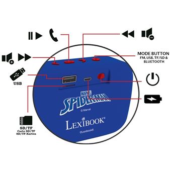 Enceinte Bluetooth portable Lexibook Spider-Man