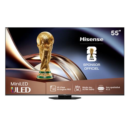 TV Hisense Mini LED 55U8Q 139 cm 2025