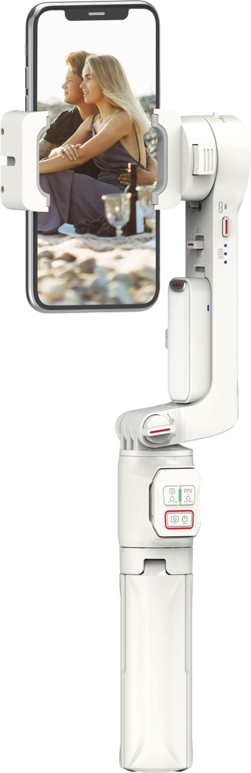 Stabilisateur 3-en-1 Movin Photo MPH_STM1XWH – Eclairage LED, Trépied Intégré