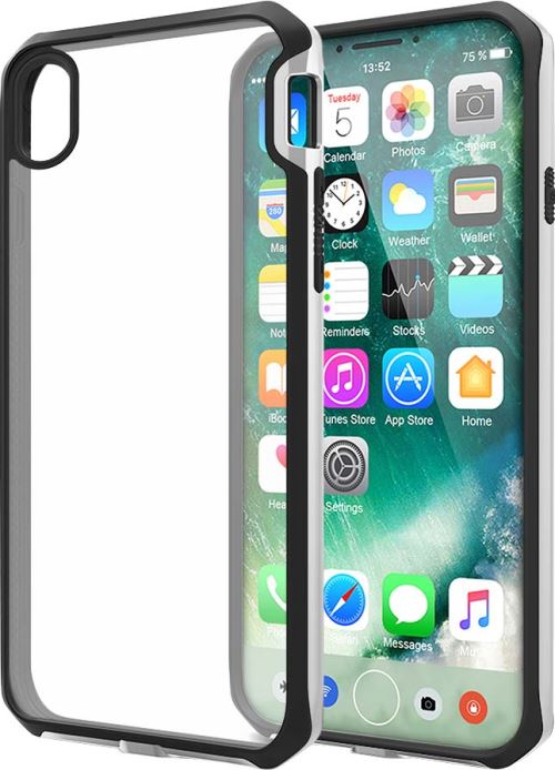 Itskins Venum transparante harde hoes met zwarte en zilveren bezel voor iPhone X