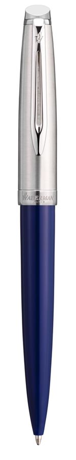 WATERMAN Emblème Stylo bille, bleu, recharge bleue pointe moyenne, Coffret cadeau