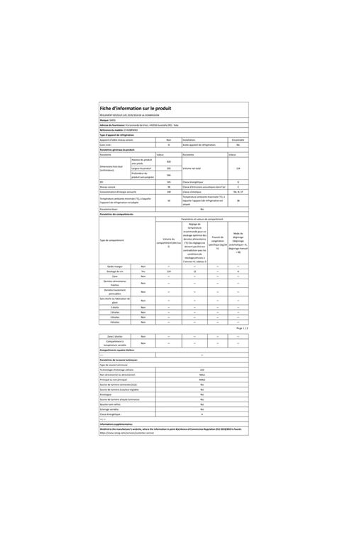 CAVE A VIN ENCASTRABLE / VENTILE / CHARNIERE DROITE / CONNECTÉE WIFI / 5 ETAGERES / AFFICHEUR LED TACTILE / ALARME DE TEMPERATURE ET DE PORTE OUVERTE / 2 ZONES DE TEMPERATURE / 114 L / 38 BOUTEILLES
