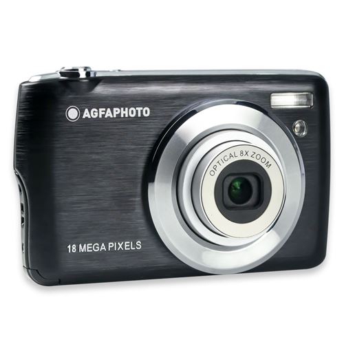 Appareil photo numérique compact AgfaPhoto Cam C8200 Noir + Etui + Carte SD 16GB
