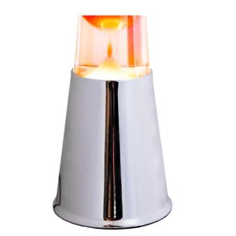 Lampe à poser Fisura Lampe à lave avec base chromée, liquide violet et lave  rouge