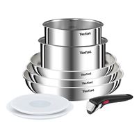 Set 8 pièces Tefal Poêles et Casseroles avec 2 couvercles hermétiques et 1 poignée amovible L8968S04 Ingenio Emotion