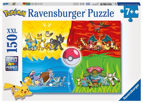Puzzles 150 pièces : Les différents types de Pokémon Ravensburger France - vue 3