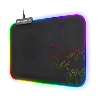 Spirit of Gamer Skull - Tapis de souris - avec éclairage RGB - jeux - taille M