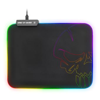 Spirit of Gamer Skull - Tapis de souris - avec éclairage RGB - jeux - taille M