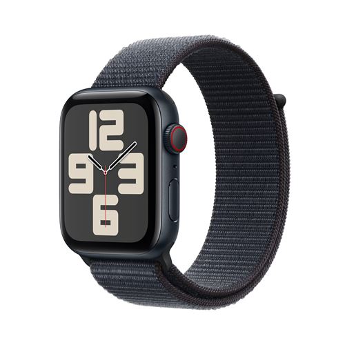 Apple Watch SE GPS + Cellular 44 mm Boîtier en Aluminium Minuit avec Boucle Sport Encre Violette version 2024