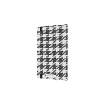 Carnet tisse grand format ligné Moleskine Motif Grands Echecs Blanc et Noir