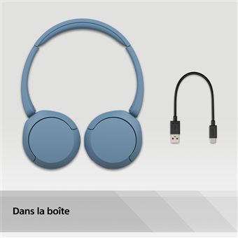 Casque arceau sans fil Bluetooth Multipoint Sony WHCH520 Bleu