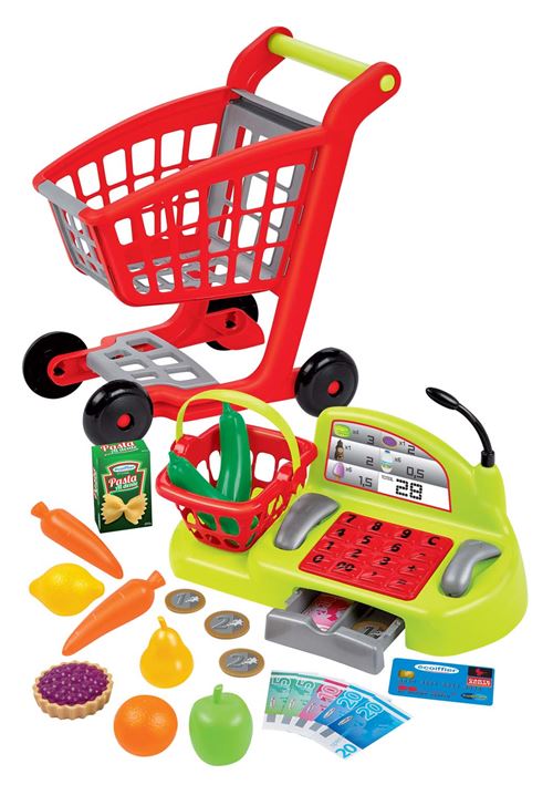 Jeu d'imitation Ecoiffier Chariot et caisse enregistreuse