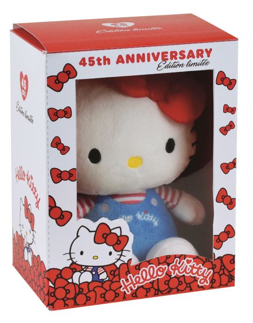 Personnage en peluche Hello Kitty Jemini Retro en Boîte Anniversaire 17 cm