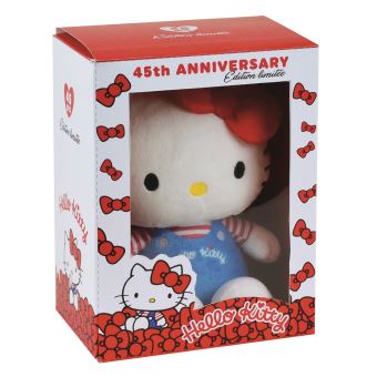 Personnage en peluche Hello Kitty Jemini Retro en Boîte Anniversaire 17 cm