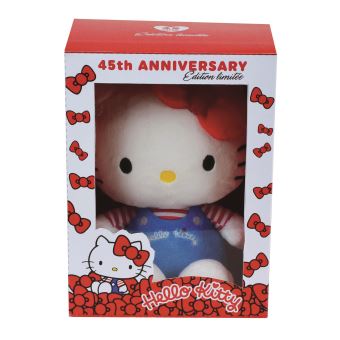 Personnage en peluche Hello Kitty Jemini Retro en Boîte Anniversaire 17 cm