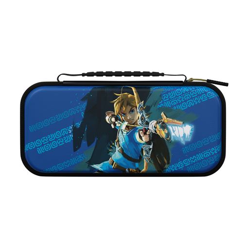 Etui de voyage Pdp Plus Glow Link Hero pour Nintendo Switch Nintendo Switch Lite et Nintendo Switch Modèle OLED Noir et Bleu