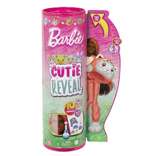 Mattel Rouge Poupée Chelsea Cutie Reveal Serie Costumes Red Panda Kitten Doll - Image 2