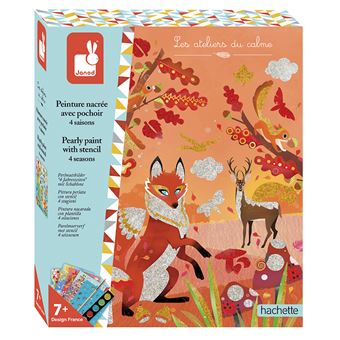 Kit créatif Janod peinture nacrée avec pochoir 4 saisons