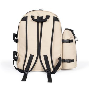 CampFeuer Sac à Dos Pique-Nique Pour 4 Personnes Marron - Set Complet 32 Pièces Avec Couverture Polaire Et Porte-Bouteille