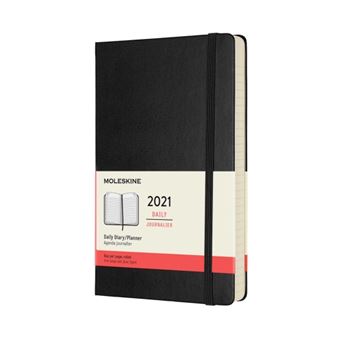 Agenda 2021 journalier Moleskine Rigide grand format Noir