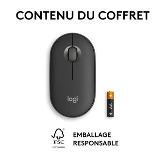 Souris sans fil Bluetooth Logitech Pebble Mouse 2 M350s Graphite