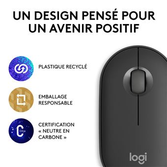 Souris sans fil Bluetooth Logitech Pebble Mouse 2 M350s Graphite