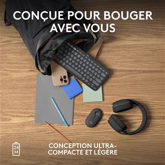 Souris sans fil Bluetooth Logitech Pebble Mouse 2 M350s Graphite