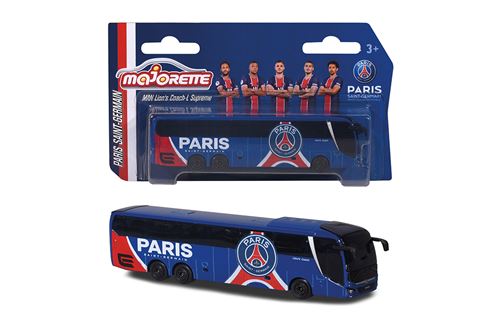 Bus de l'équipe de foot du PSG Majorette Man Lion's Coach à l'échelle 1/64ème 13 cm