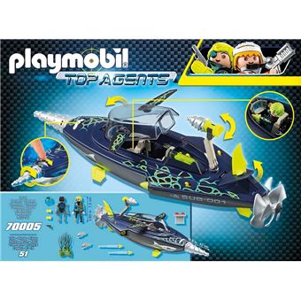 Playmobil Top Agents 70005 Sous-marin d'attaque S.H.A.R.K Team