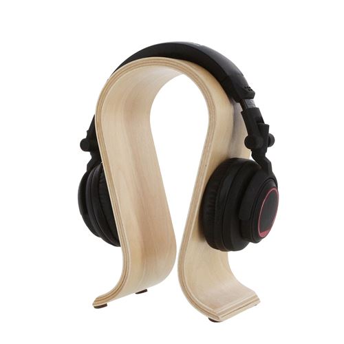 Support de casque audio en bois gris