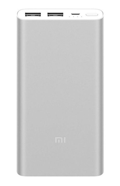 Xiaomi Mi - Banque d'alimentation - 10000 mAh - 15 Watt - 2.4 A - 2 connecteurs de sortie (USB) - argent
