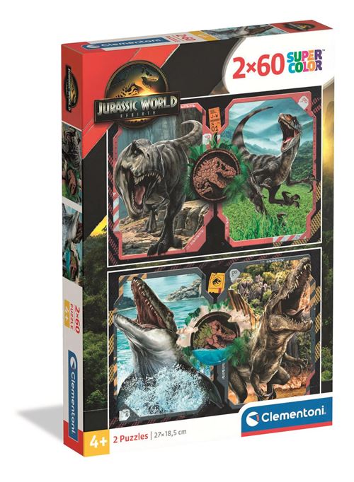 Puzzles 2 x 60 pièces Clementoni Jurassic World Renaissance