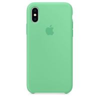 Coque en silicone Apple Menthe verte pour iPhone XS