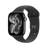 Apple Watch Series 11 GPS + Cellular 46mm Boitier en Aluminium Noir de Jais avec Bracelet Sport Noir M/L