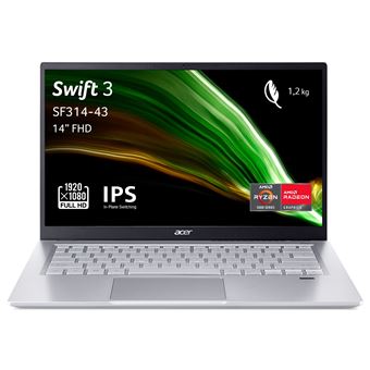 25% sur PC Portable Acer Swift 3 SF314-43-R9PZ 14 AMD Ryzen 5 16