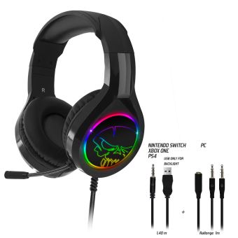 Casque PRO-H8 RGB Rainbow Spirit of Gamer Noir