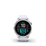 Montre connectée Garmin Fenix 7S Silver avec bracelet silicone Blanc