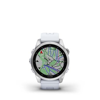 Montre connectée Garmin Fenix 7S Silver avec bracelet silicone Blanc