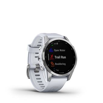 Montre connectée Garmin Fenix 7S Silver avec bracelet silicone Blanc