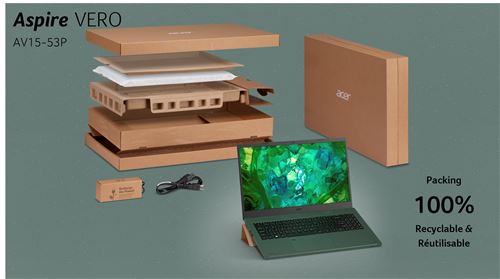 Acer Aspire Vero Ordinateur portable, AV15-53P, Vert