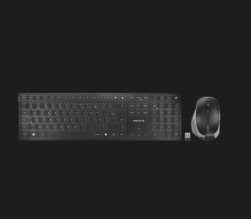 Ensemble clavier Azerty et souris sans fil Cherry DW 9500 SLIM Bluetooth Gris et Noir
